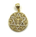 14K Gold & Diamond Star of David and Menorah Necklace